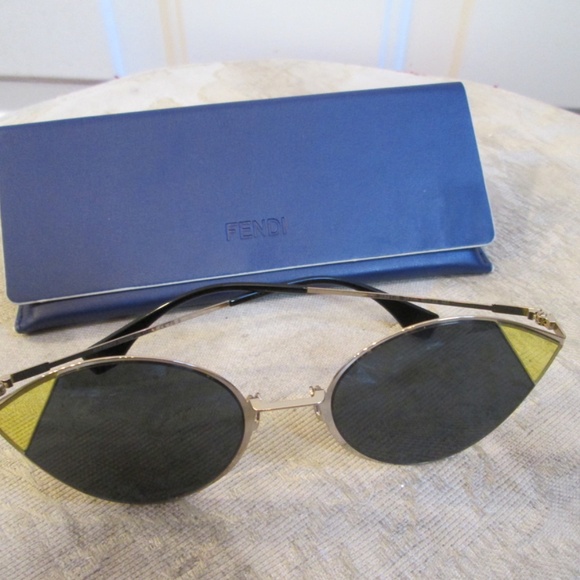 new FENDI FF03411S women\'s gold/gray sunglasses